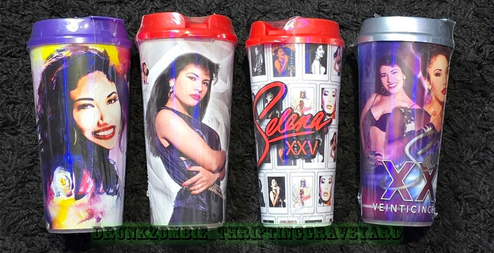 Selena Stripes Reusable Souvenir Cups Set of 4 BRAND NEW IN WRAPPING