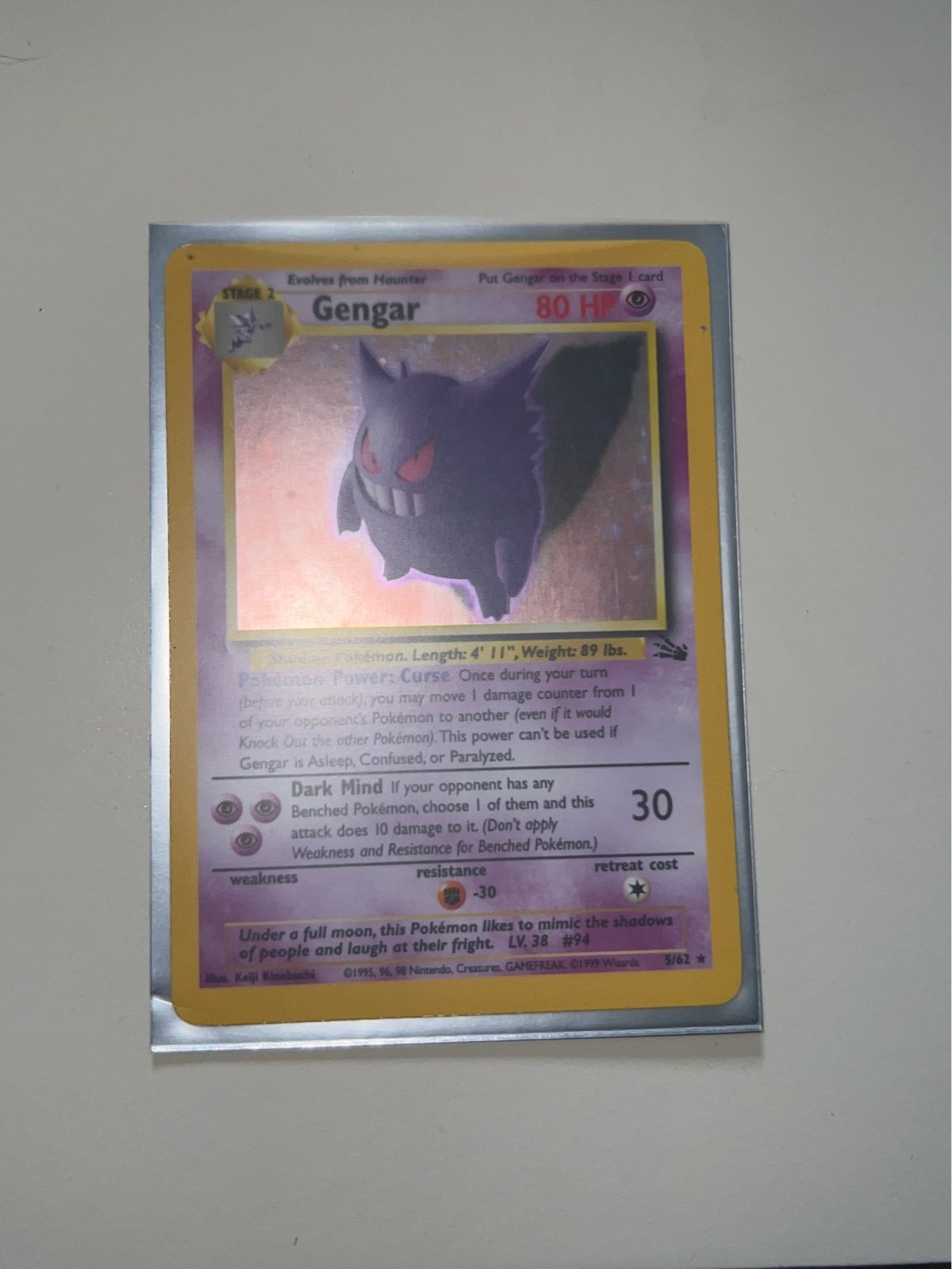Pokemon Gengar 5 Rare Holo