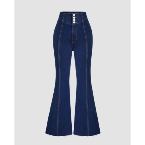 Cider Women's Denim High Waist Flared Jeans Dark Navy Size Medium NWT
