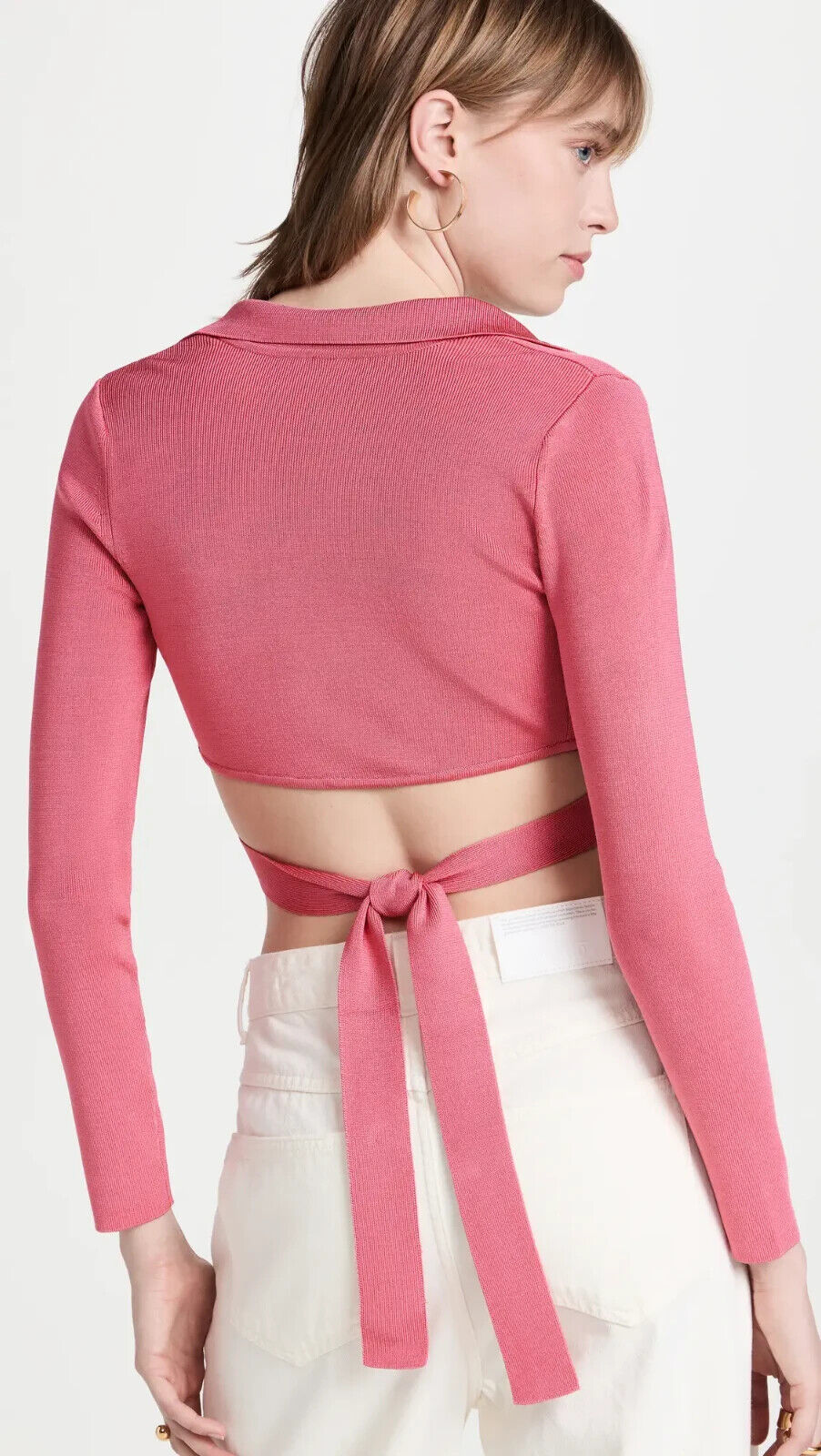 NWT Cult Gaia Designer Tory Knit Top Blossom Pink Sexy Cropped Sweater S 228