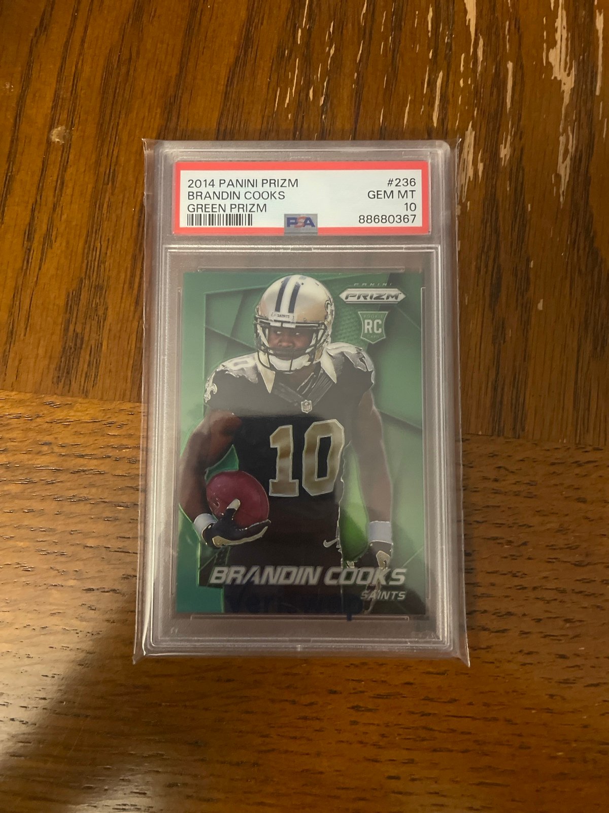 2014 Panini Prizm Brandin Cooks Green Prizm Rookie PSA 10