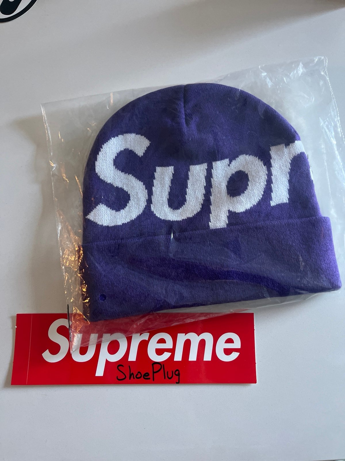 Supreme Big logo Dark Purple Beanie