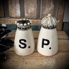 Rae Dunn Classic Crown Salt and Pepper