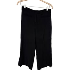 Veronica Beard Black Wide Leg Cropped High Rise Trouser Pants Size 6
