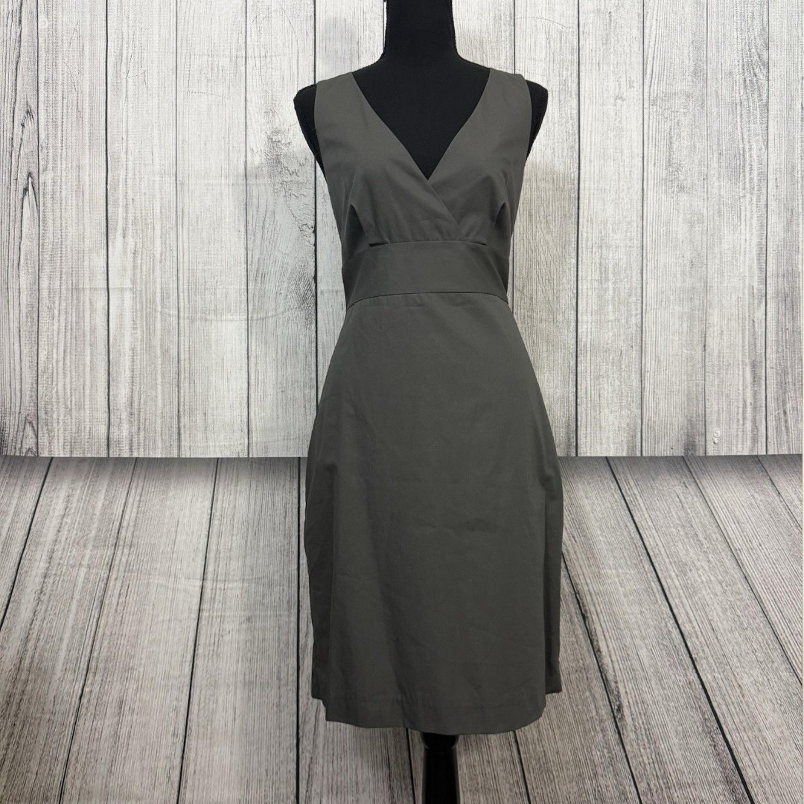 NWT J.Crew Women's Size 6 Gray A-Line Knee Length Sleeveless Bow Dress