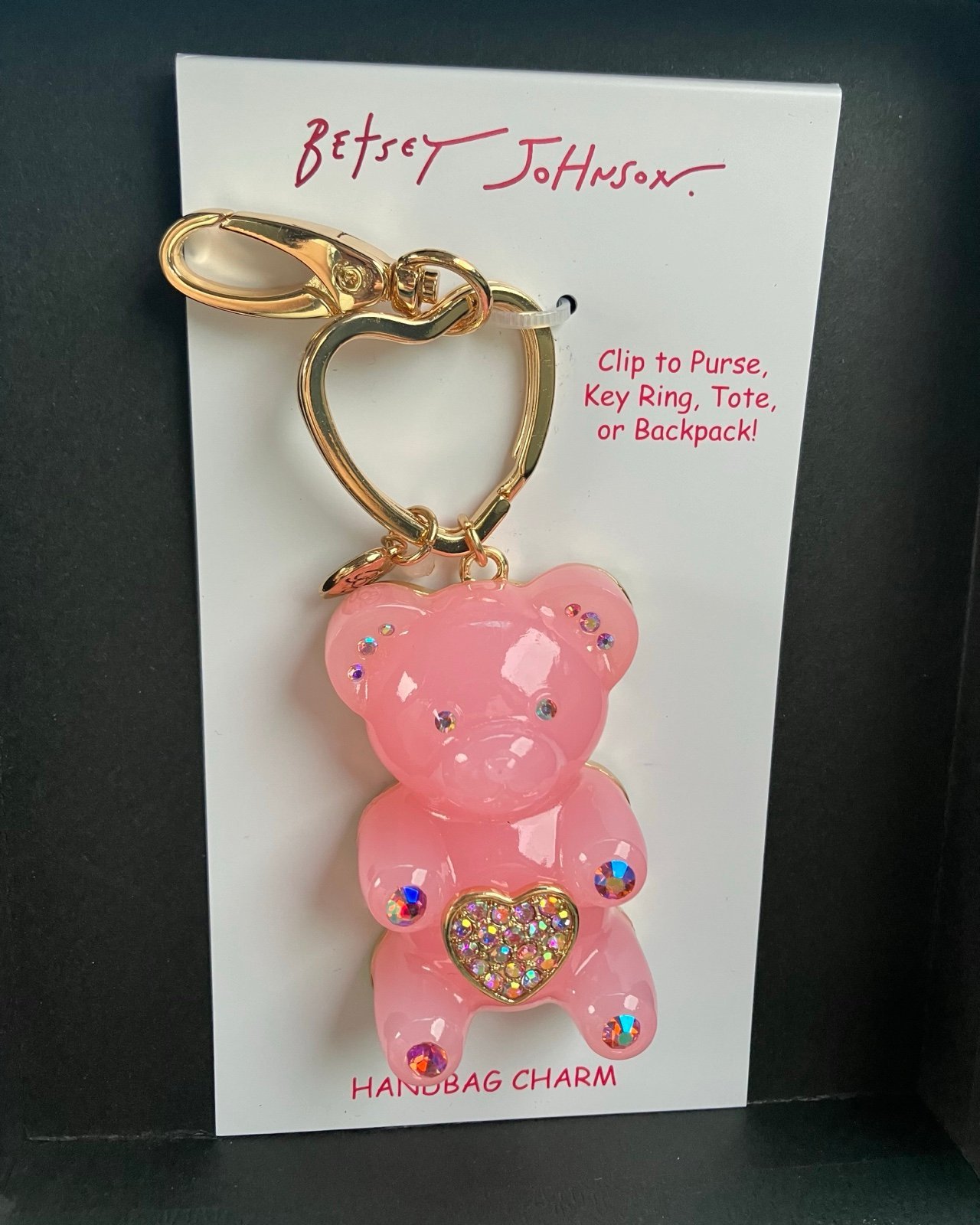 Betsy Johnson Bling Bear Handbag Charm
