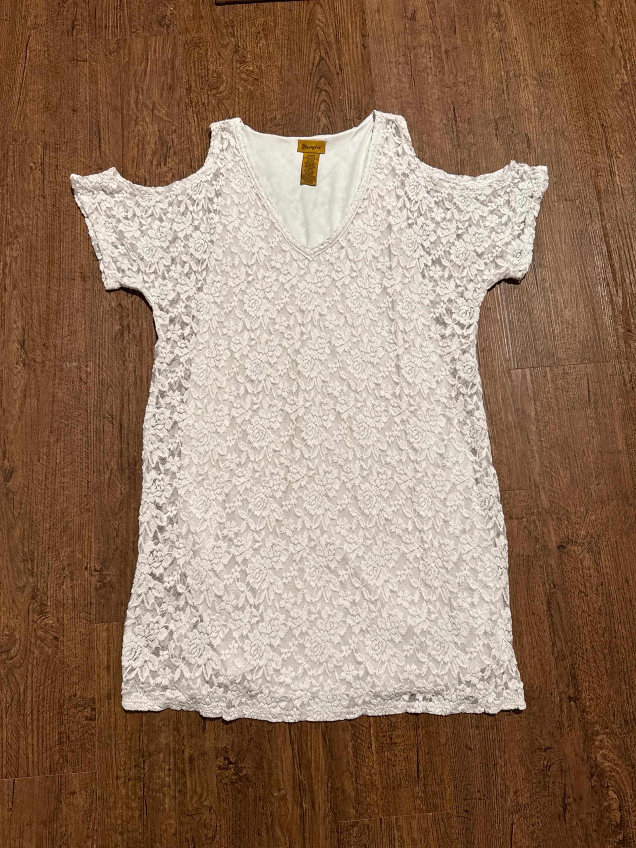 Wrangler Women’s White Lace Lined Dress Size Medium