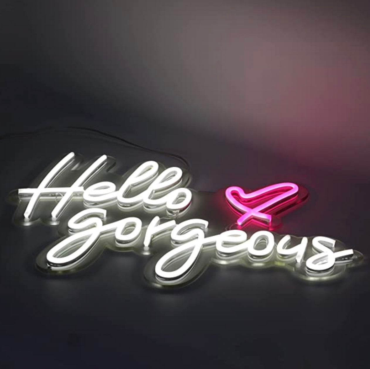 Bright White Hello Gorgeous Light Sign