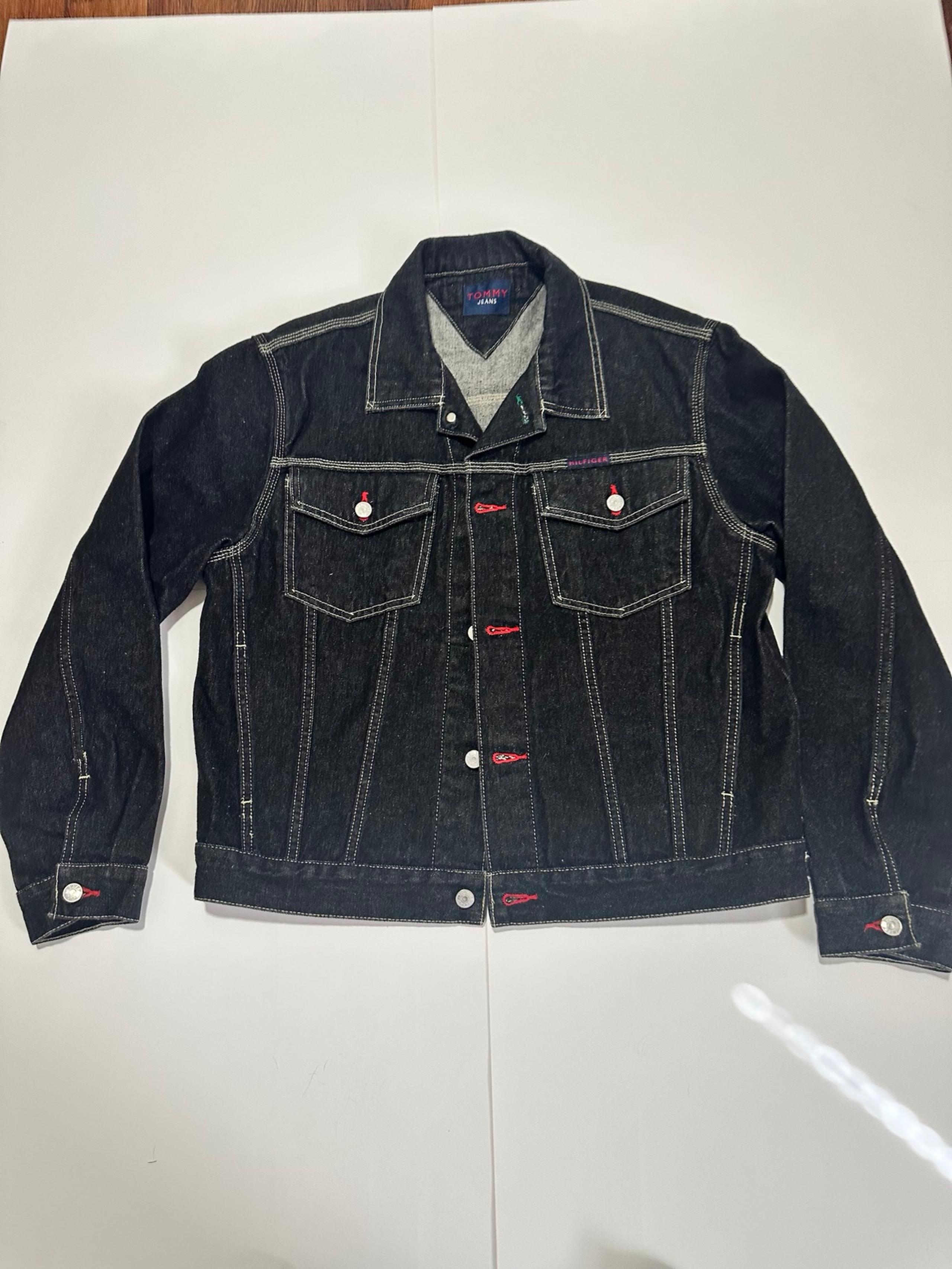 Vintage Tommy Jeans Black denim Jacket 90s medium