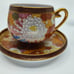 Kutani Chrysanthemum Geisha Lithopane Cup And Saucer