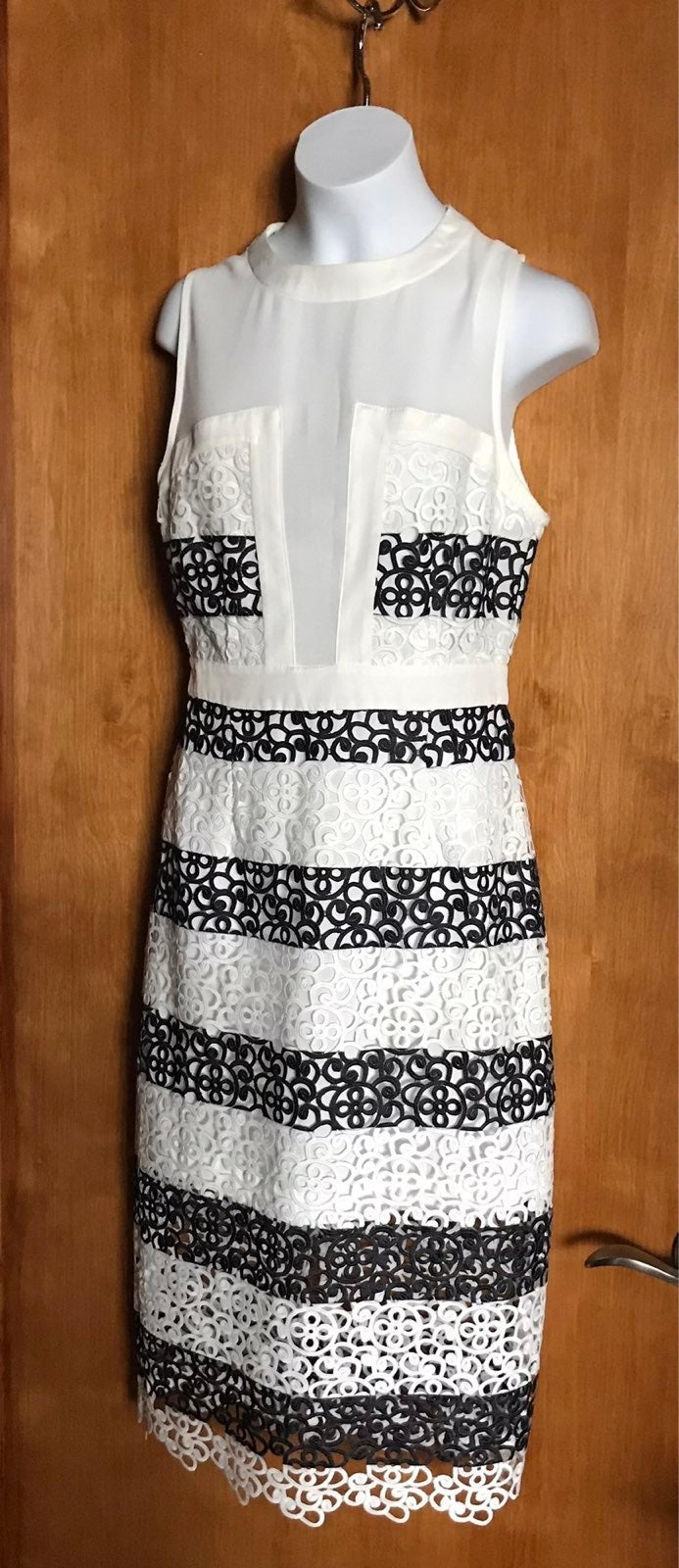 Elliatt Black and White Crochet Dress