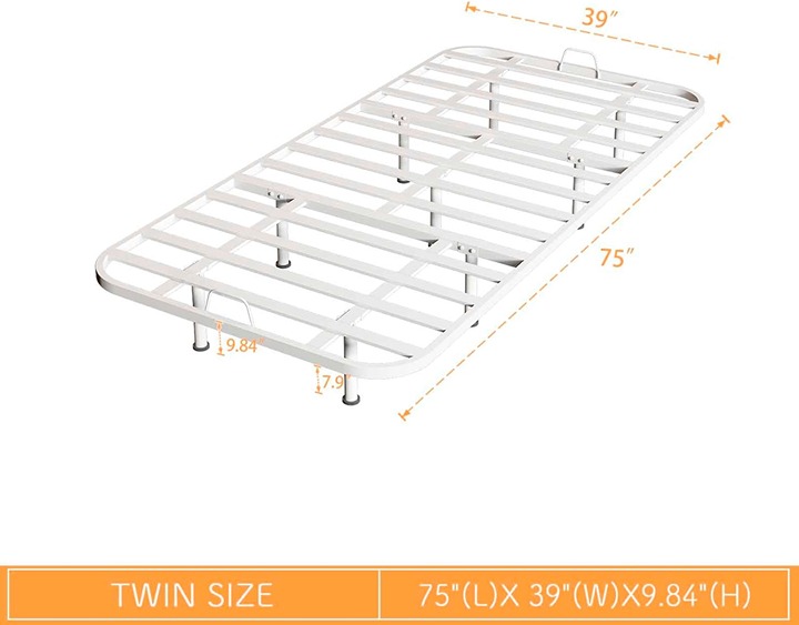Floating Metal Bed Frame - Twin Size Modern Platform with Smart LED Lights