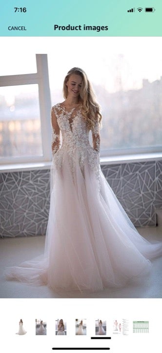 Ball Gown Wedding Dress 594, Removable Sleeves Wedding Dress