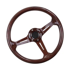 NEW JDM UNIVERSAL 350MM DARK WOOD STYLE Acrylic Deep Dish 6 Holes Steering Wheel