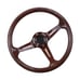 NEW JDM UNIVERSAL 350MM DARK WOOD STYLE Acrylic Deep Dish 6 Holes Steering Wheel