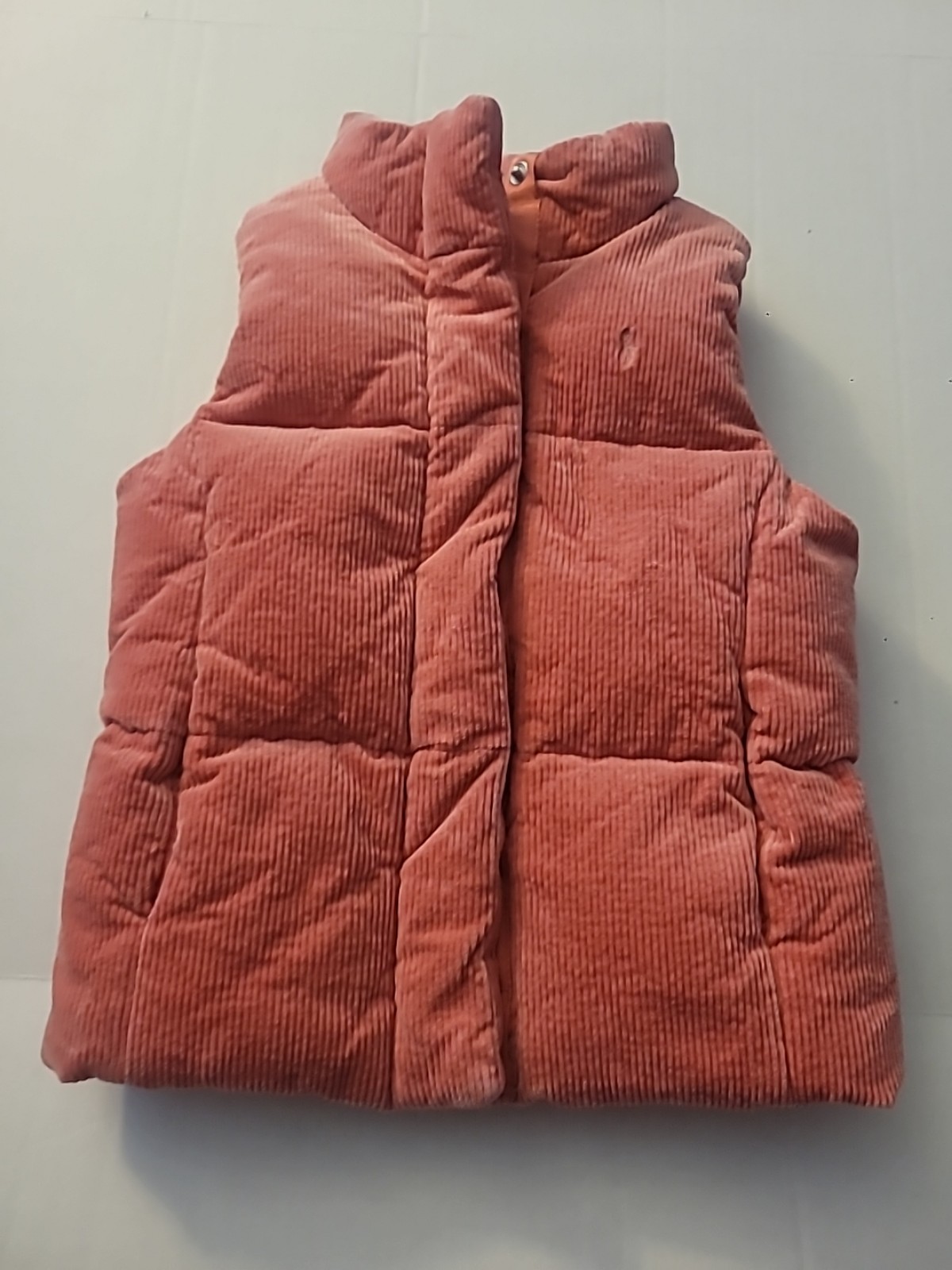 Polo Ralph Lauren Girls Kids Corduroy Down Puffer Vest Pink Size 6X