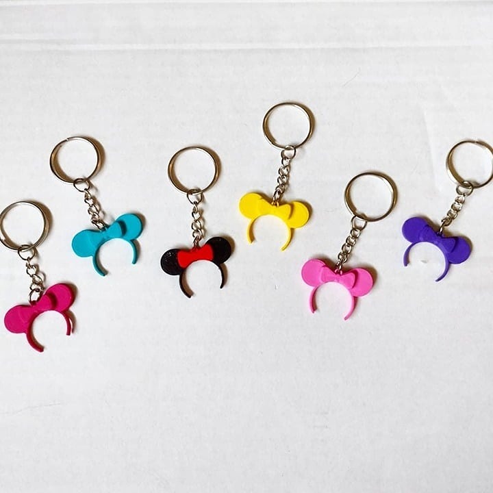 Disneyland Minnie Mouse Keychain LOT Minnie mouse ears pink purple classic teal