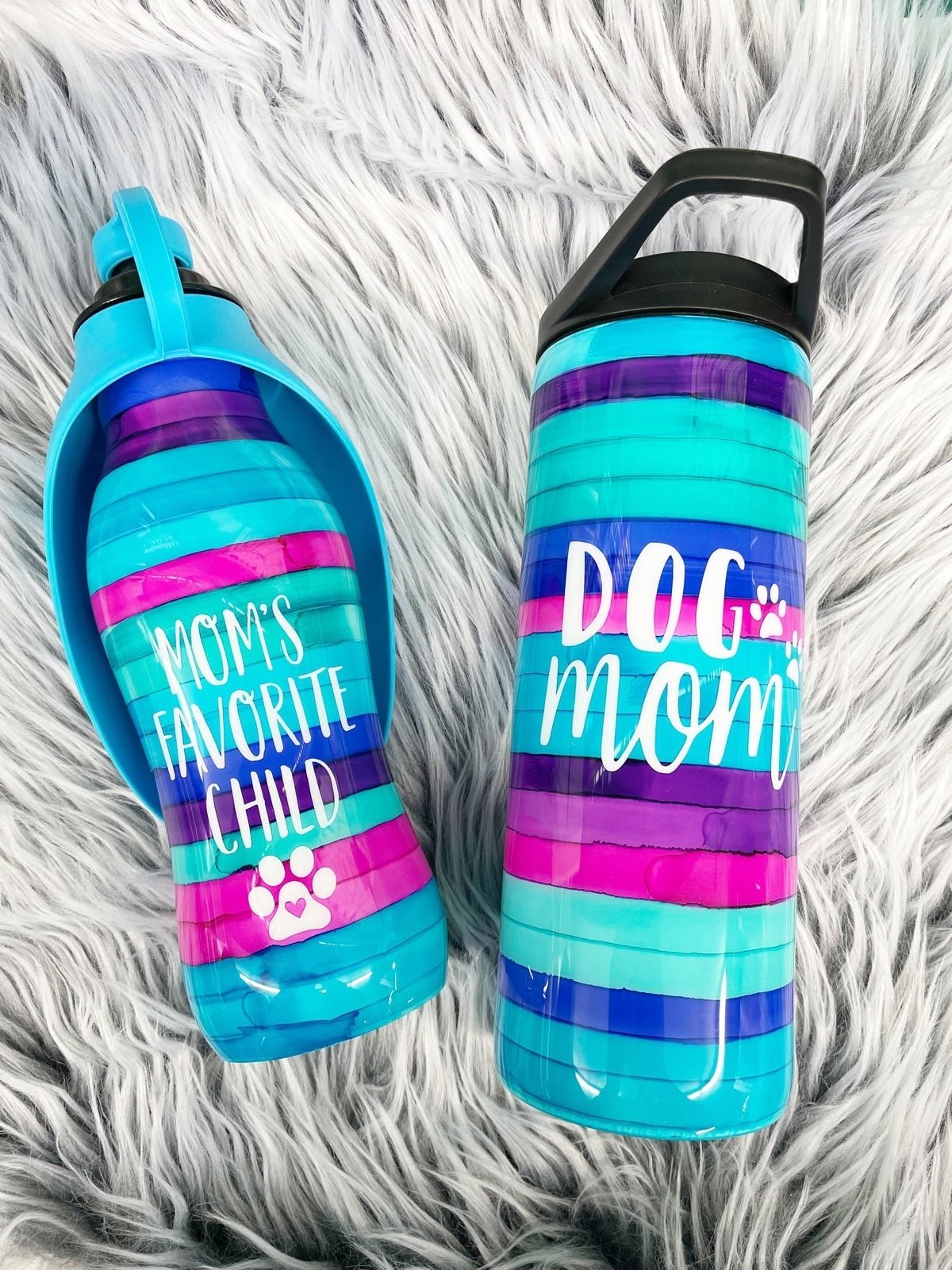 Dog mom tumbler and travel water bowl set
