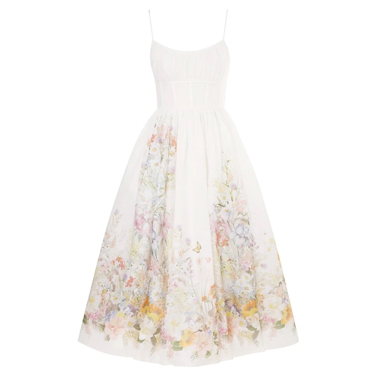 Zimmermann Dress : Natura ruched midi (RARE)(Condition 10/10) CHECK SIZING TAG