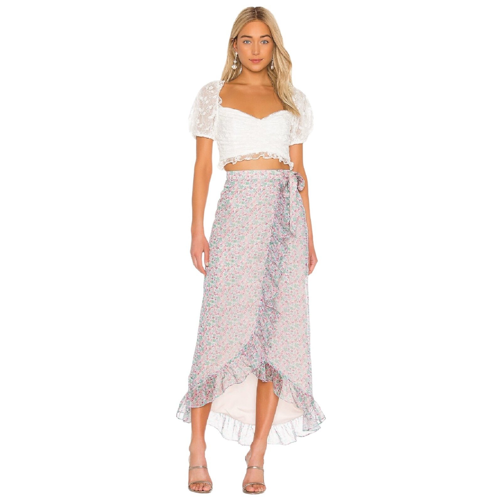 LOVERS + FRIENDS Waves for Days Wrap Skirt, Mixed Ditsy Floral, Medium