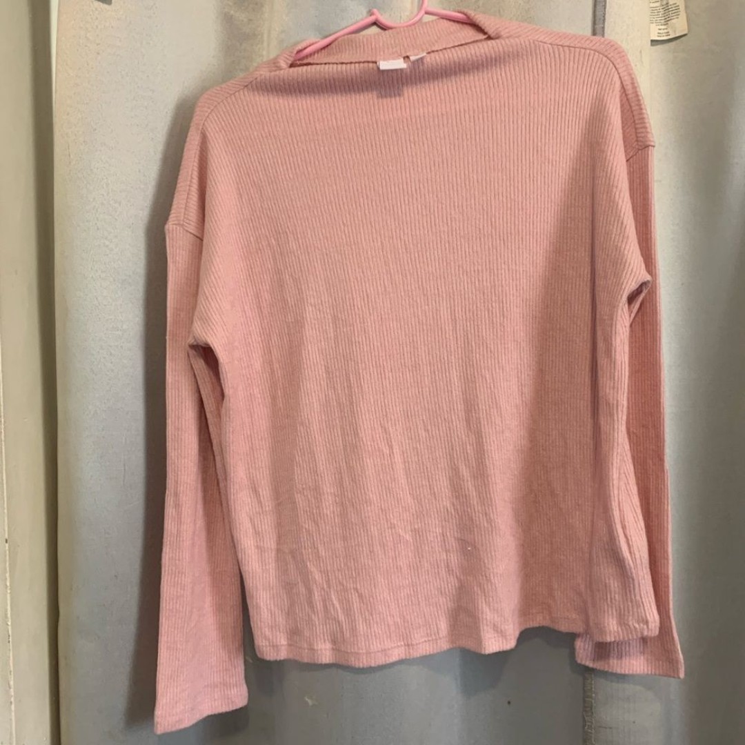GAP 2pc Lounge Set Pink Ribbed Long Sleeve Top And Pants Size Sm