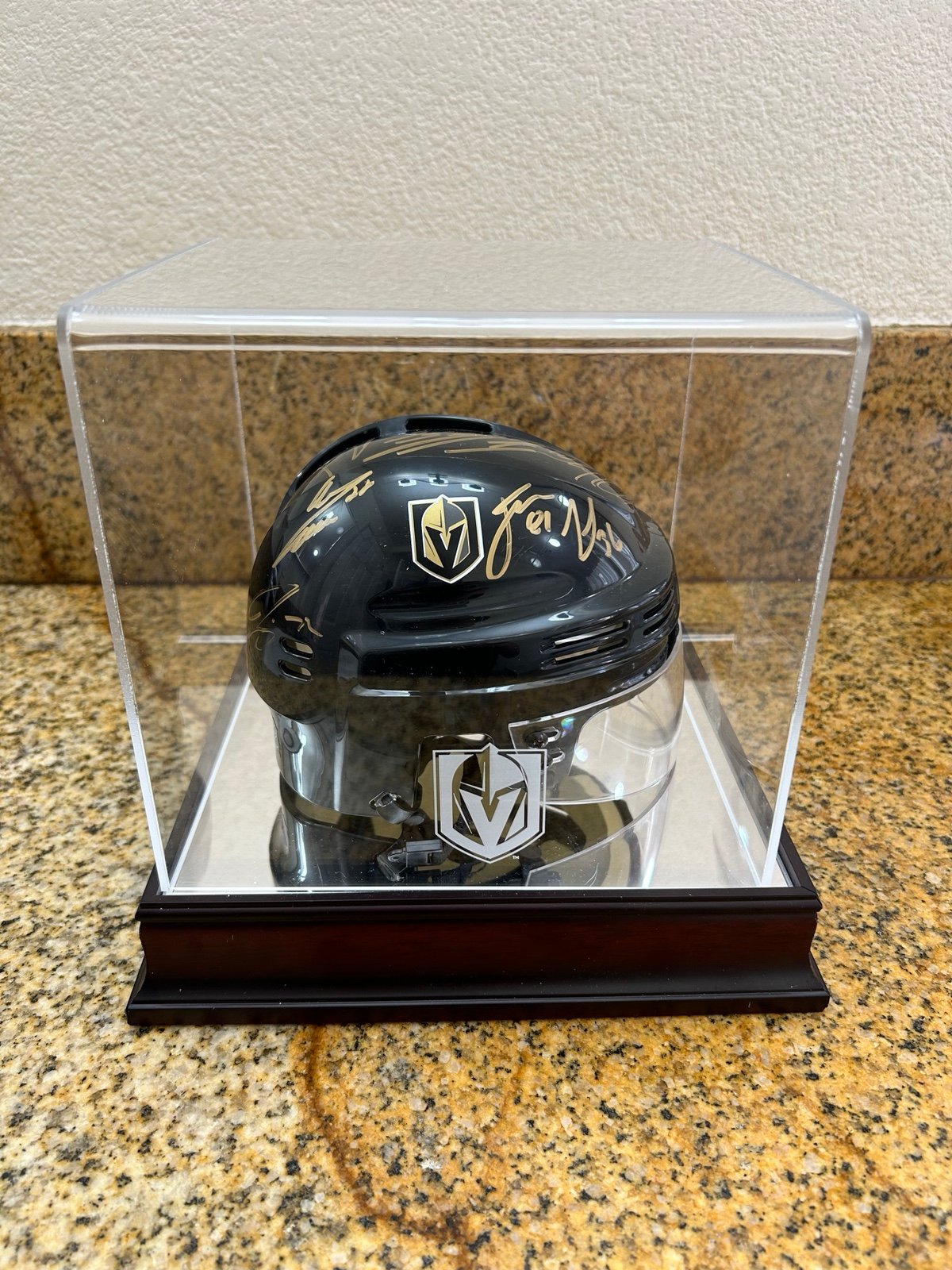 Vegas Golden Knights Signed Autographed Mini Helmet w/ Fanatics Display Case