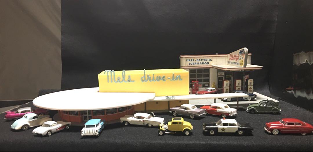 メルズドライブイン アメリカングラフィティ ガスステーションジオラマセット メルズドライブイン アメリカングラフィティ ガスステーション
