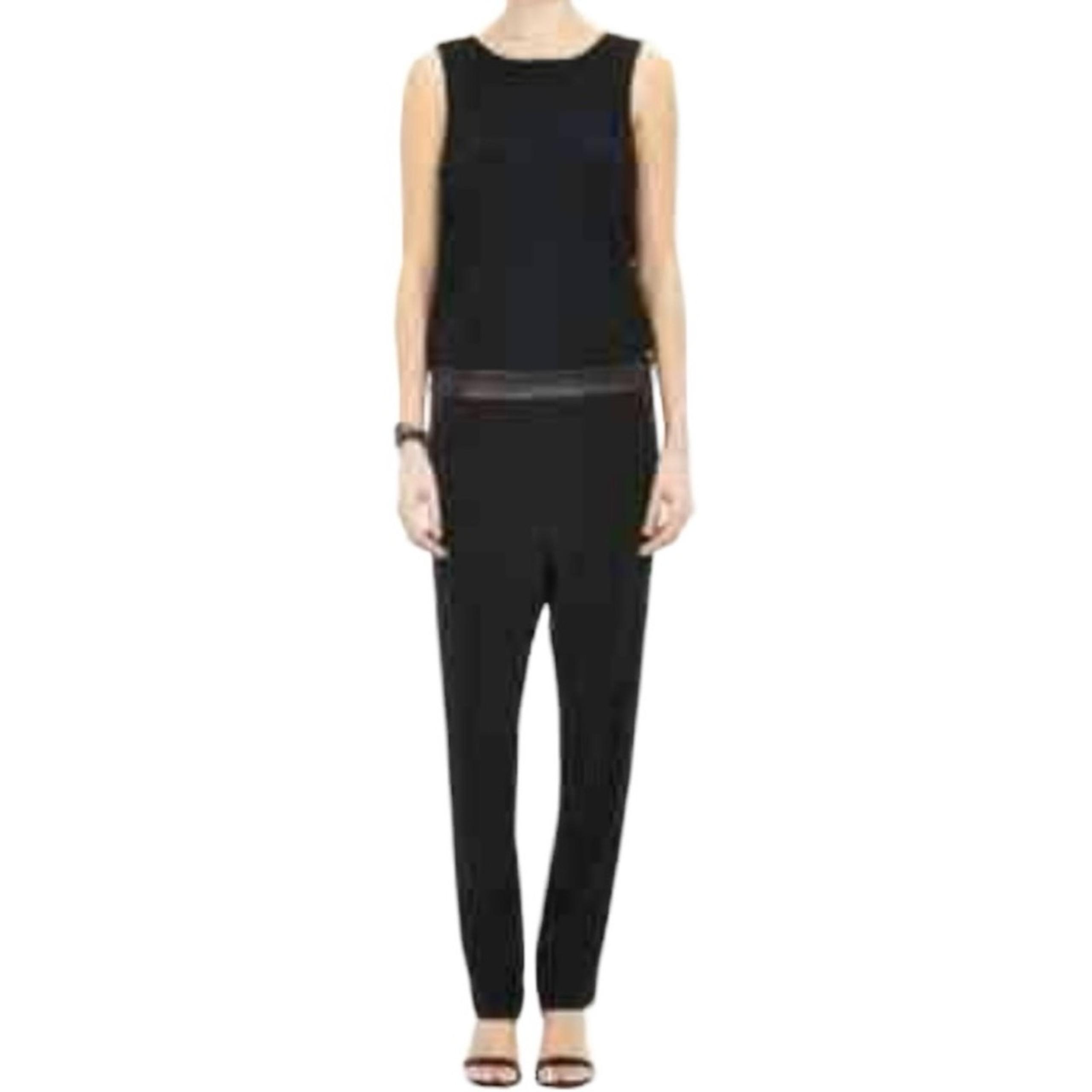 Rag & Bone Women’s Size 6 Black Lambskin Trimmed Waist Tuxedo Open Back Jumpsuit