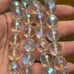 Vintage Aurora Borealis Crystal Faceted Bead Necklace 24”long B518