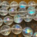 Vintage Aurora Borealis Crystal Faceted Bead Necklace 24”long B518