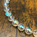 Vintage Aurora Borealis Crystal Faceted Bead Necklace 24”long B518