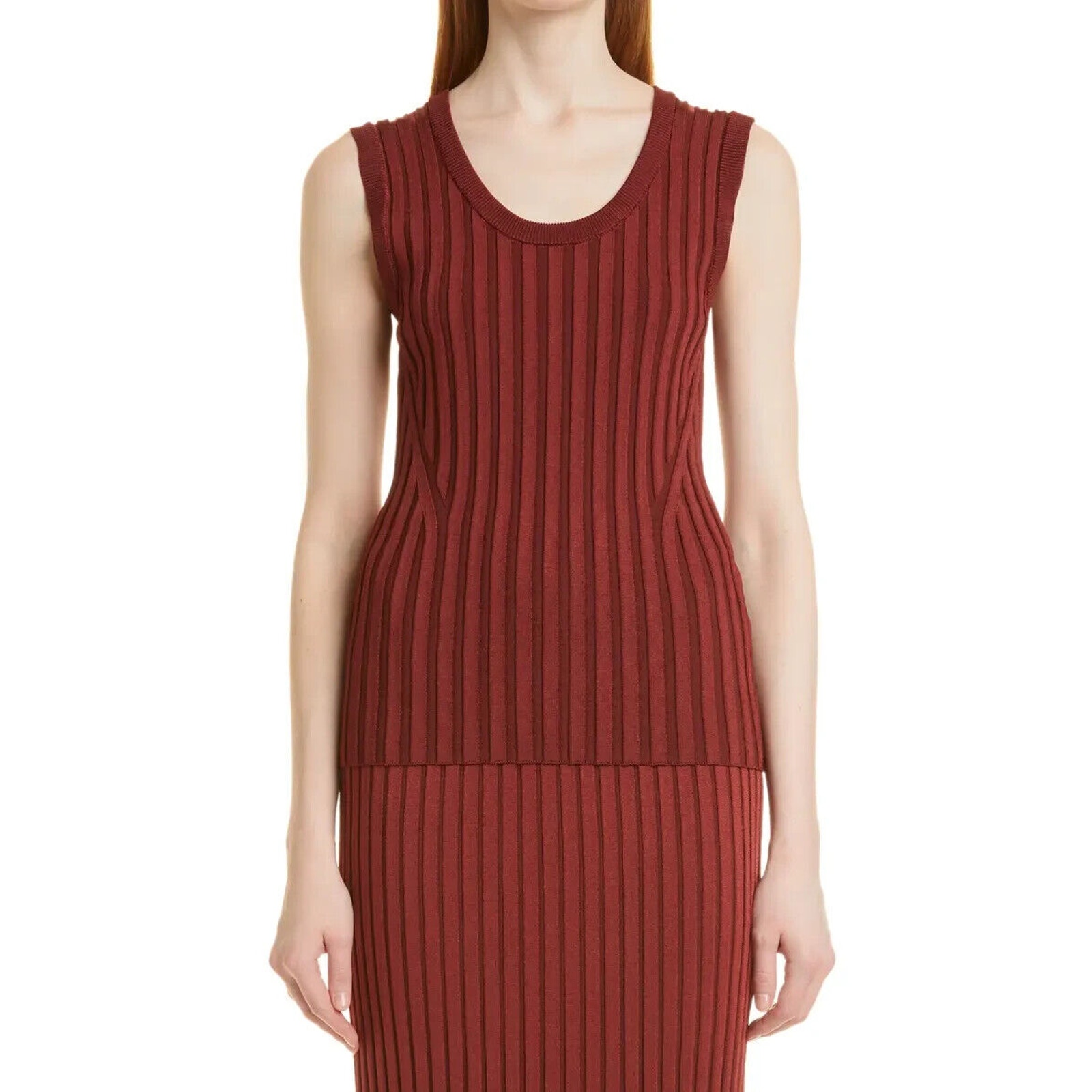 Hugo Boss NWT Red Sleeveless Fasanara Rib Tank Top Size S