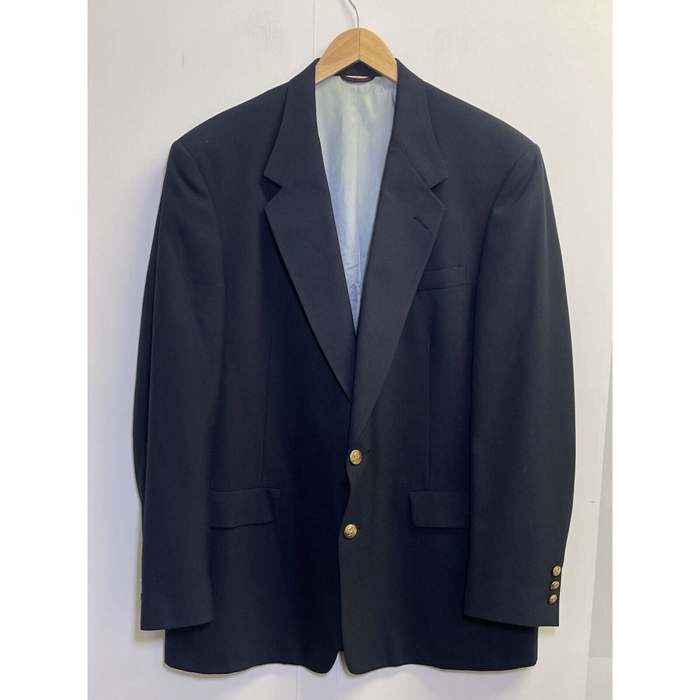 Vintage Jack Tournament Series Nicklaus 46L Gold Button Navy Hopsack Blazer Coat