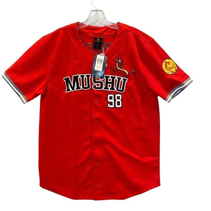 Disney Princess Mulan Mushu Baseball Jersey Size Large