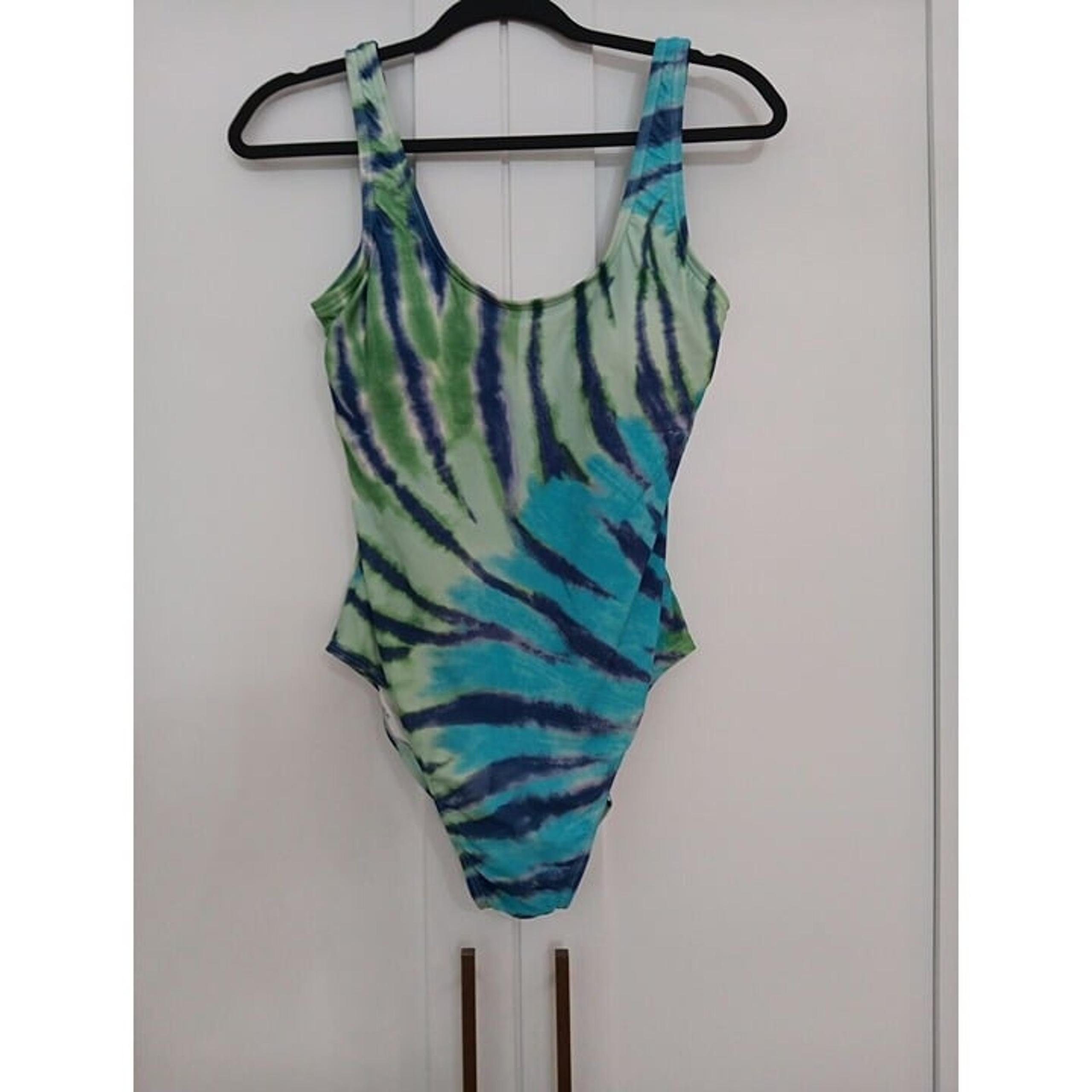Tommy Hilfiger One Piece Swimsuit Womens 90's Tie Dyed Shelf Bra . Size Small