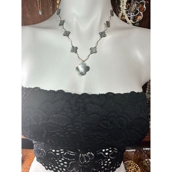 Mother of pearl/ abolone 14k gold necklace