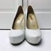 R & RENZI GIANMARCO LORENZI White Leather Stiletto Heels Size 9
