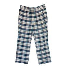VTG 70s Mens 36x38 Rainbow India Madras Plaid Chino Golf Pants Preppy Rockabilly