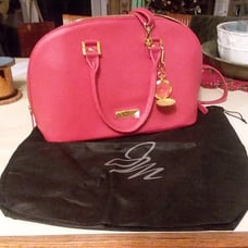 Joy Mangano Iman Red Leather Satchel Purse