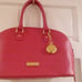 Joy Mangano Iman Red Leather Satchel Purse