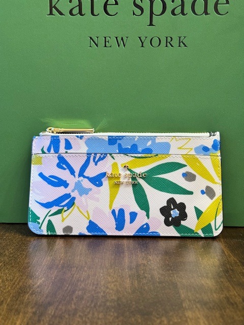 Kate Spade Boxed Madison Festive Floral Large Slim Card Holder KK944 Cardholder