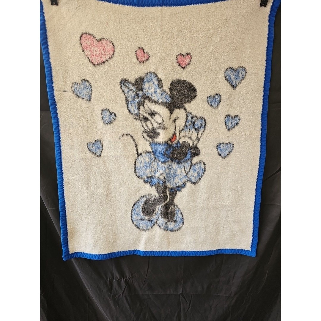 Biederlack Walt Disney Co Minnie Mouse Baby Blanket Blue 28.5 × 34 Read