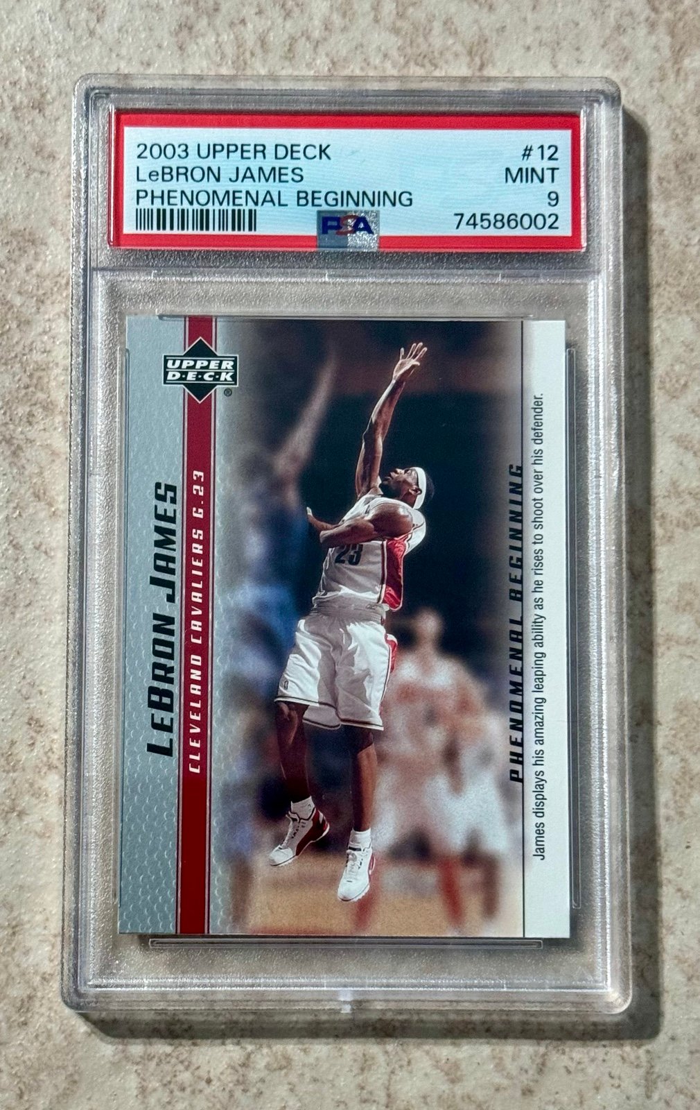 2003 Upper Deck Phenomenal Beginning #12 LeBron James RC Rookie Mint PSA 9