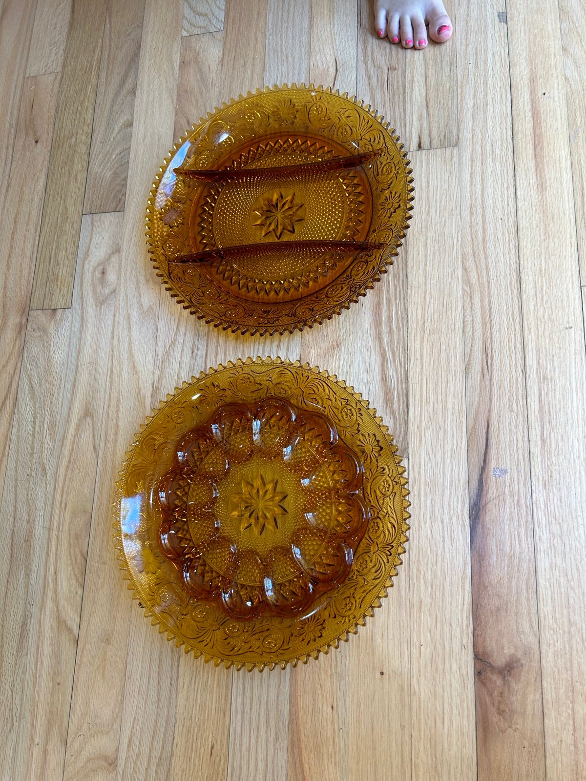 Lot of 2 Large Indiana Glass Trays