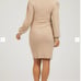 Pinkblush Beige Maternity Dress NWT Ribbed Long Sleeve Midi