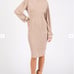 Pinkblush Beige Maternity Dress NWT Ribbed Long Sleeve Midi