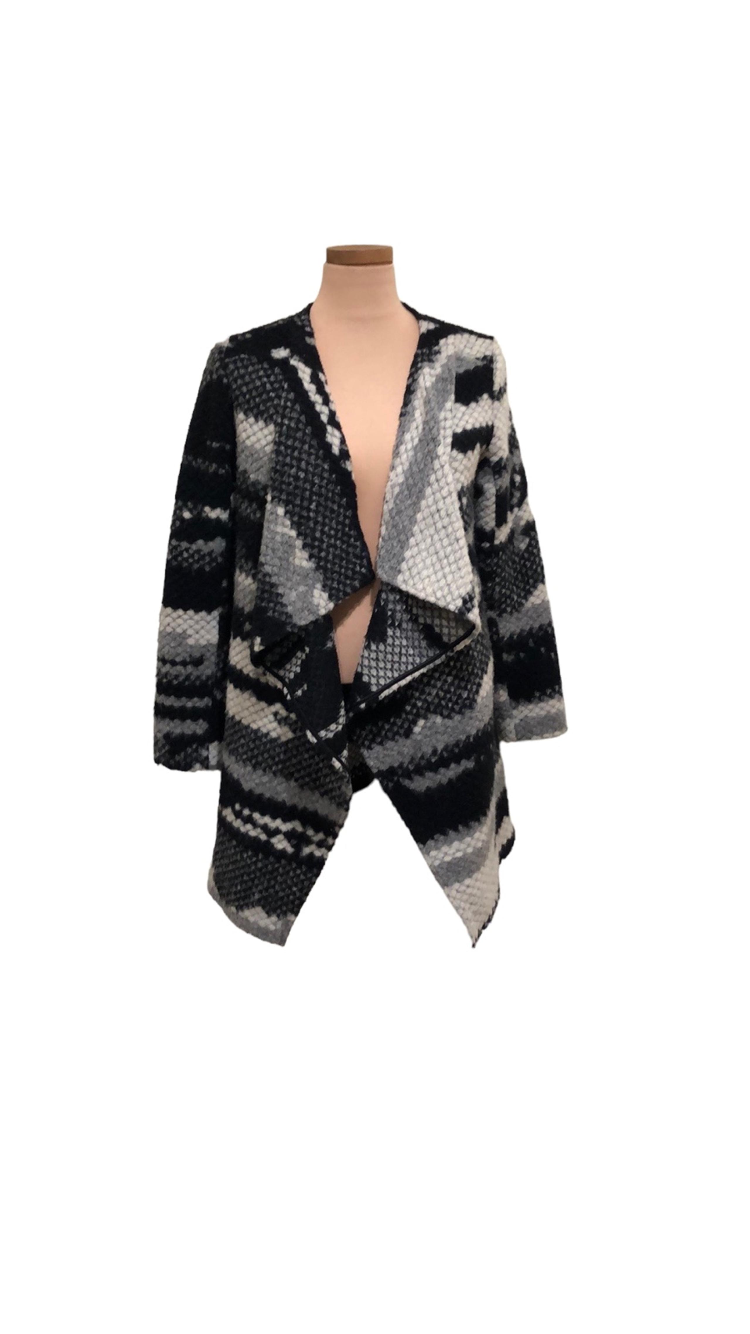 Anthropologie Guest Editor Jacket Size Small Black Abstract Pattern