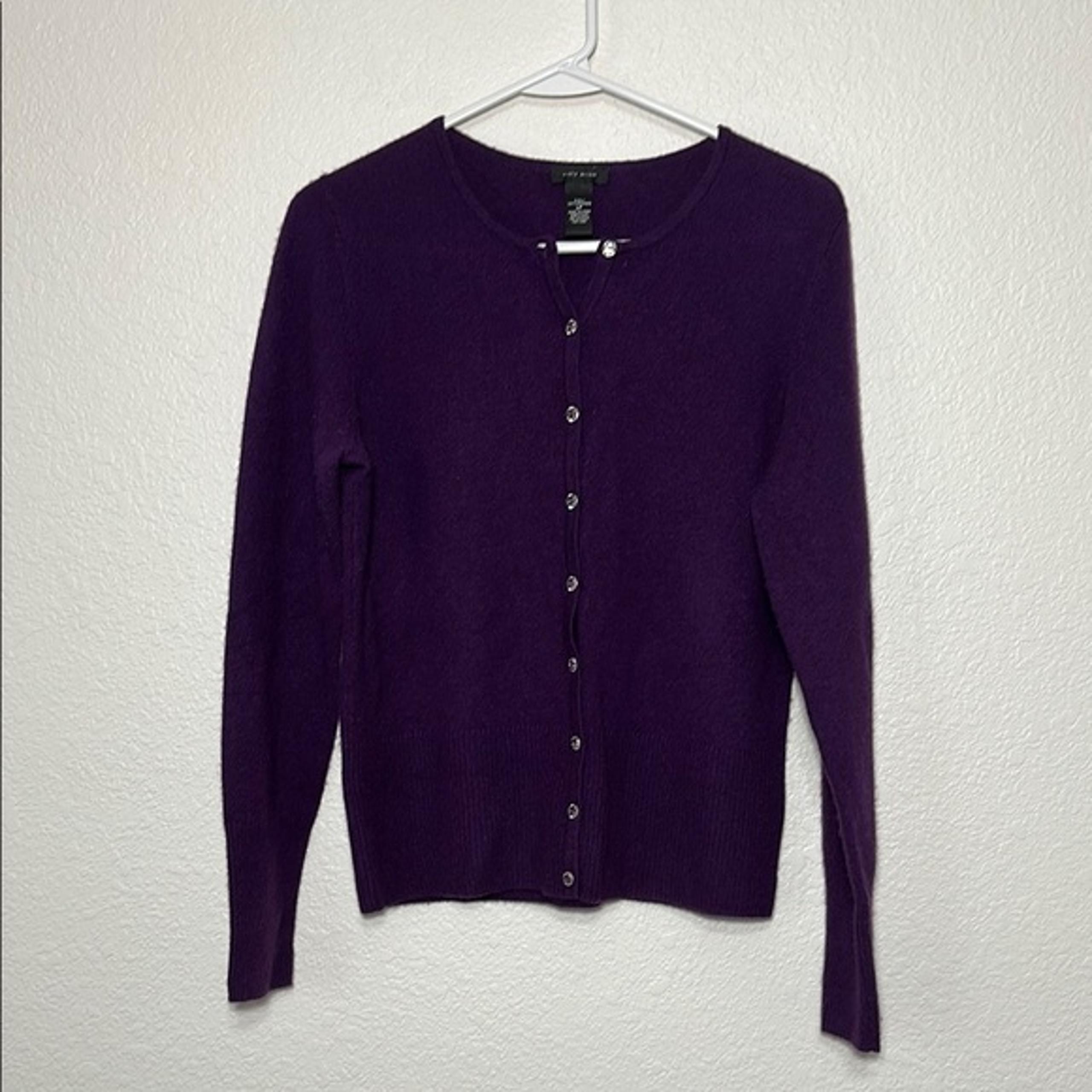 Cashmere Women's Purple Cardigan Sweater LP
