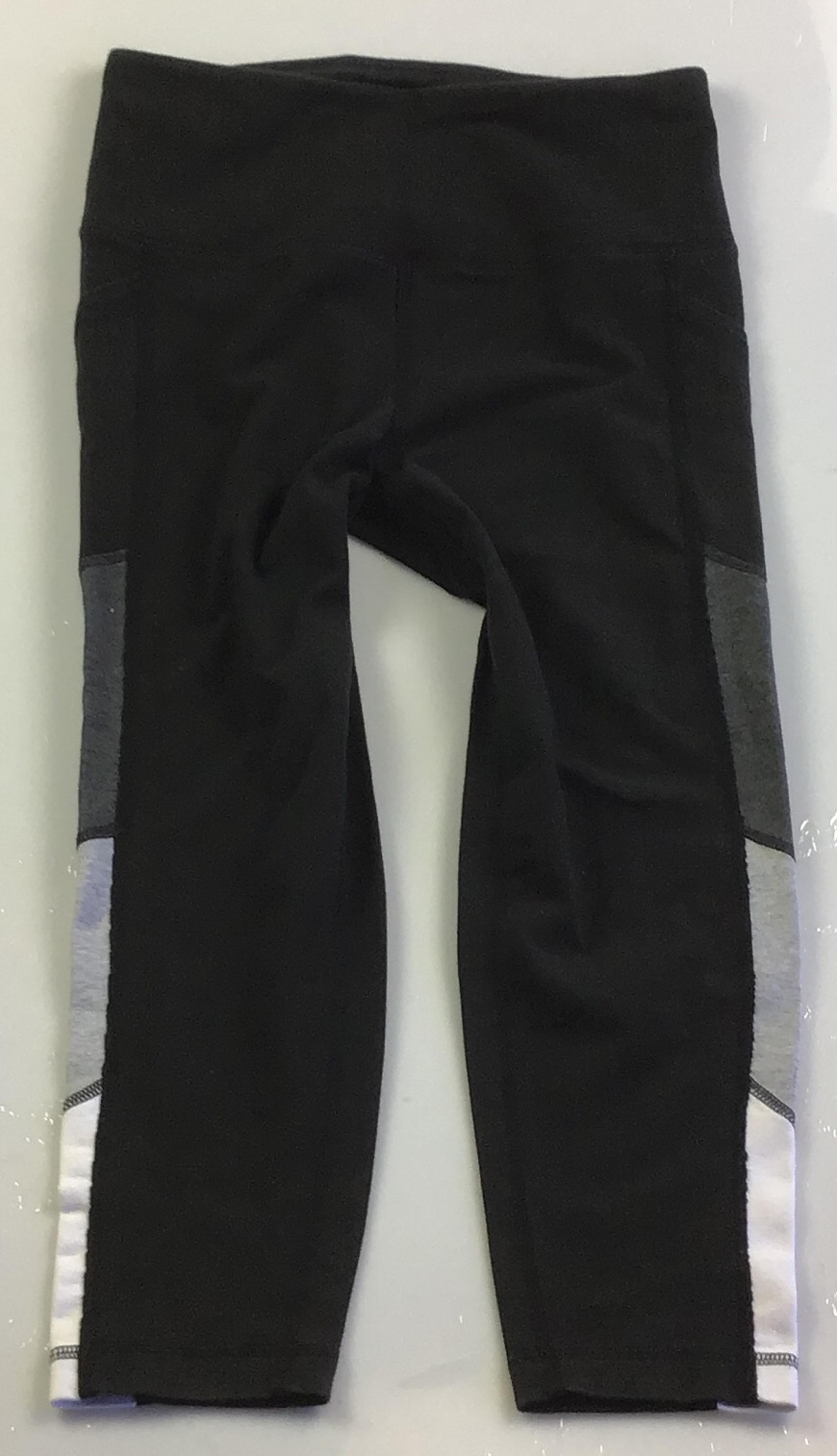 Reebok women’s athletic leggings black/grey/white size M