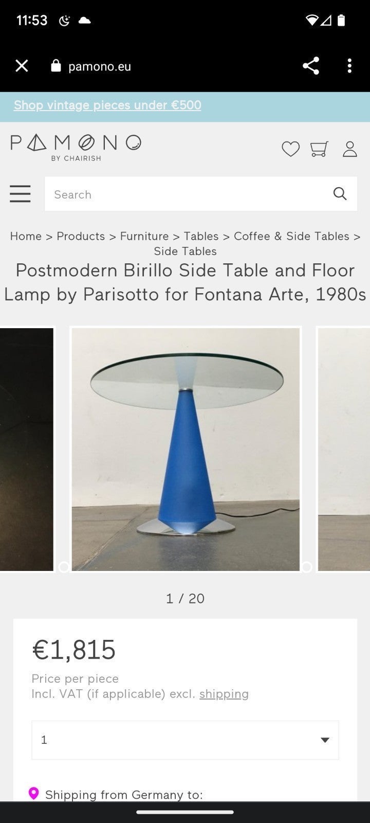 Postmodern Birillo Side Table and Floor Lamp